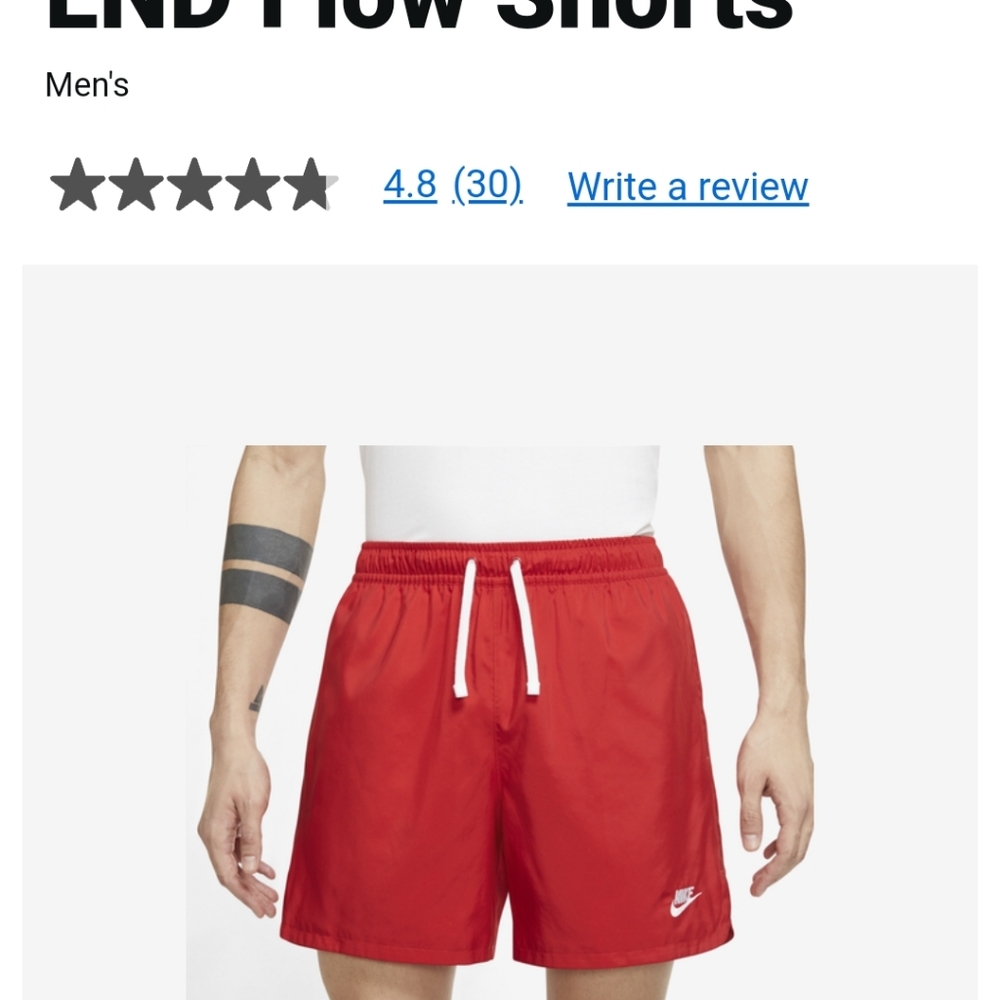 Red Nike men's swim shorts